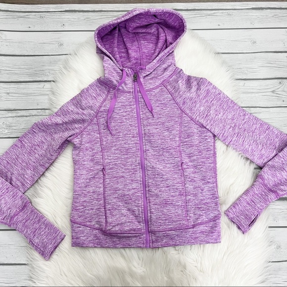 Champion Heathered Purple Full Zip Hooded Jacket - Picture 1 of 5